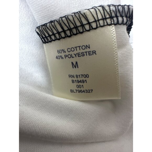 Blair Womens Size Medium Black & White Striped Colorblock Short-Sleeve Top - Picture 5 of 7